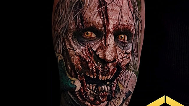 Zombie Color Realistic Tattoo